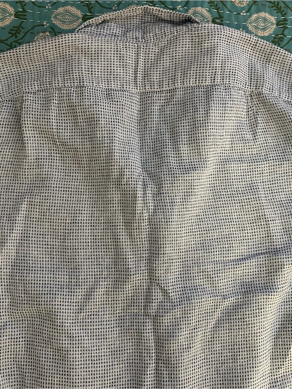 J. Crew Men’s Navy and Cream Woven Check Shirt